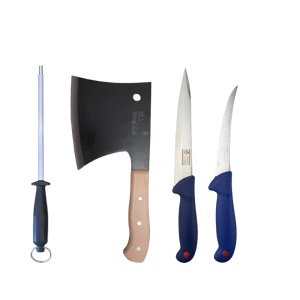 Set pentru macelarie 4 piese, otel inoxidabil