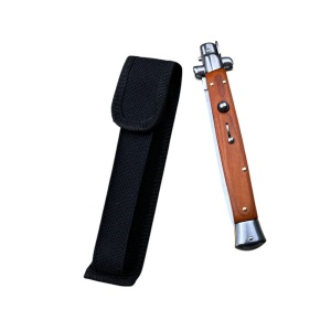 Briceag automat cu deschidere rapida AKC039, lama otel inoxidabil 14.6 cm, maner lemn, husa protectie inclusa - Img 5