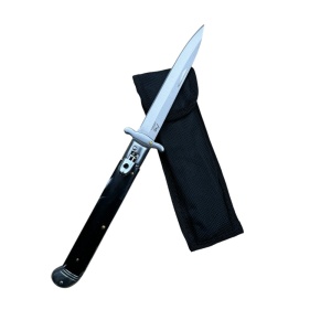 Briceag automat HawkBlack AKC67, lama otel carbon 12.5 cm, design ergonomic, sistem de blocare Bolster Lock, husa inclusa - Img 1