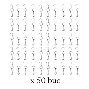 Carlige macelarie cu dublu carlig de agatat, 4.5 mm, 26 cm lungime, 50 buc
