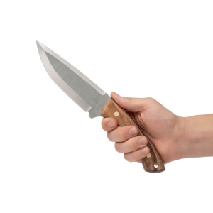 Cutit drumetie HGK1-Art BeaverCraft, lama din otel carbon 14 cm, teaca din piele, maner din lemn de nuc
