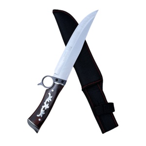 Cutit outdoor full tang Columbia SABER XF81, lama otel inoxidabil 19.5 cm, protectie deget, teaca inclusa