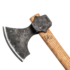 Topor pentru despicat lemne AX5 BeaverCraft, lama otel carbon 15 cm, teaca protectie piele naturala - Img 2