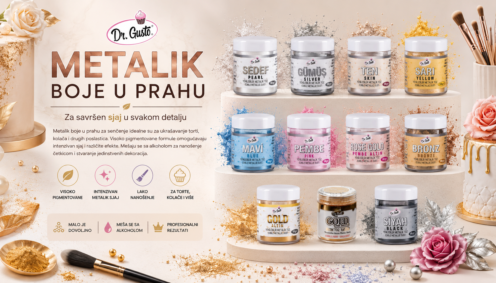 dr.Gusto metalik boje u prahu