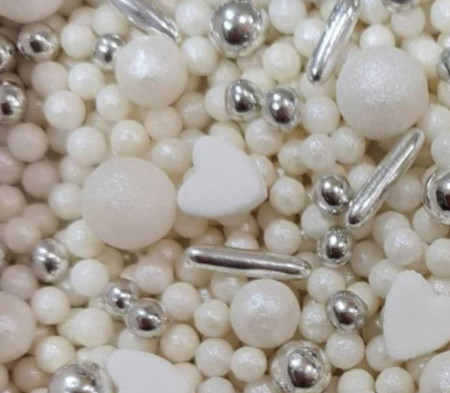 Ukrasne jestive perle BELI MIX 50g