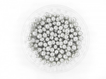 Dekorativne perle SREBRNE 5mm 50g