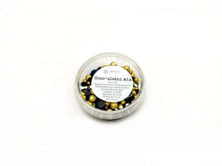 Ukrasne jestive perle ZLATNO-CRNI MIX 50g