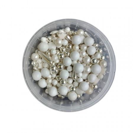Ukrasne jestive perle BELI MIX 50g
