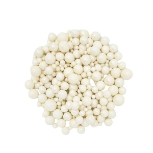 Jestive dekorativne perle BELE 3-5-9 mm 50g