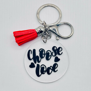 Breloc acrilic pictat manual Choose Love