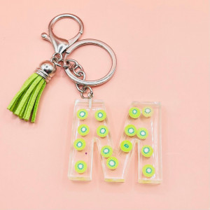 Breloc personalizat hand-made din rasina epoxidica Kiwi Lover