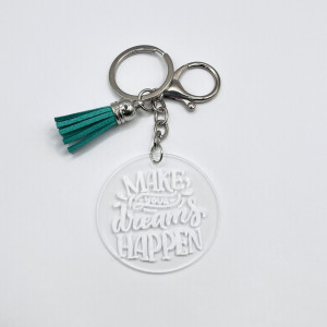 Breloc acrilic pictat manual Make Your Dreams Happen
