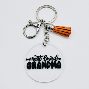 Breloc acrilic pictat manual Most Loved Grandma