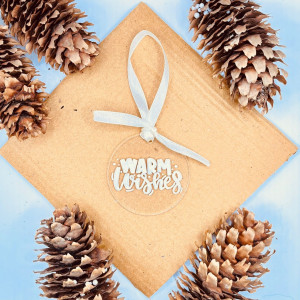 Ornament de brad Warm Wishes (minimalist)