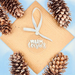 Ornament de brad Warm Wishes (minimalist)