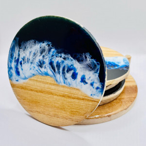 Set coastere cu suport Long Time No Sea
