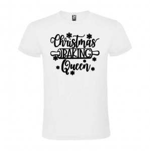 Tricou Christmas Baking Queen alb