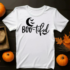 Tricou unisex Boo-tiful alb