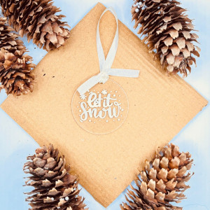 Ornament de brad Let It Snow (minimalist)