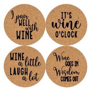 Set coastere Wine & Laughs