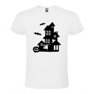 Tricou unisex Casa bântuită alb