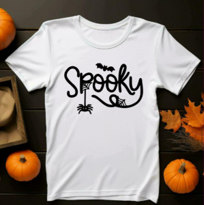 Tricou unisex Spooky alb