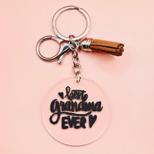 Breloc Best Grandma Ever minimalist
