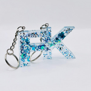 Breloc personalizat hand-made din rasina epoxidica Feeling Blue