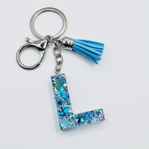 Breloc personalizat hand-made din rasina epoxidica Feeling Blue