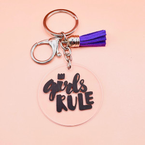 Breloc Girls Rule minimalist