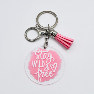 Breloc acrilic pictat manual Stay Wild