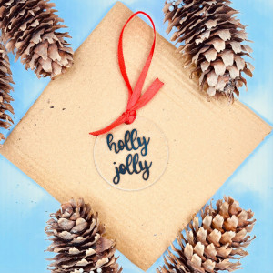 Ornament de brad Holly Jolly (minimalist)