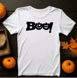 Tricou unisex Boo! alb