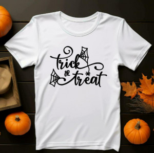 Tricou unisex Trick or Treat alb