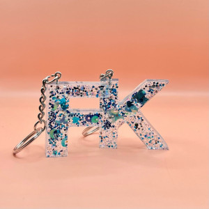 Breloc personalizat hand-made din rasina epoxidica Feeling Blue