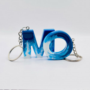 Breloc personalizat hand-made din rasina epoxidica Wavy Lines