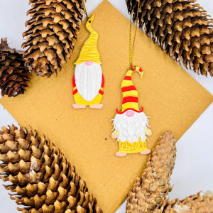 Set de ornamente pentru brad Happy Gnomes auriu