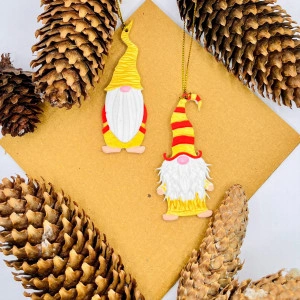 Set de ornamente pentru brad Happy Gnomes auriu