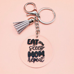 Breloc Eat, Sleep, Mom, Repeat minimalist