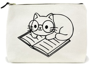 Mini tote bag Pisica cu ochelari