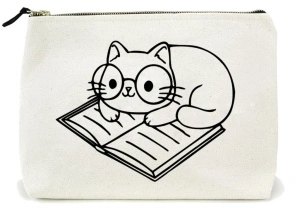 Mini tote bag Pisica cu ochelari