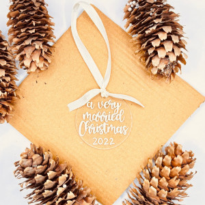 Ornament de brad A Very Married Christmas (minimalist)