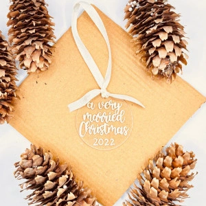 Ornament de brad A Very Married Christmas (minimalist)