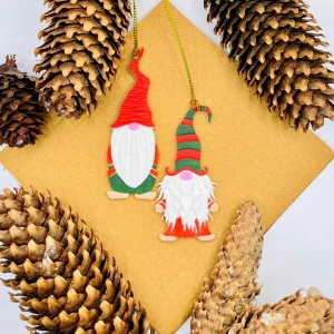 Set de ornamente pentru brad Happy Gnomes roșu