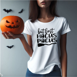 Tricou femei But First alb