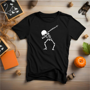 Tricou unisex Dancing Skeleton negru