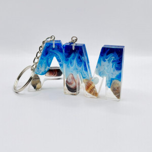 Breloc personalizat hand-made din rasina epoxidica Long Time No Sea