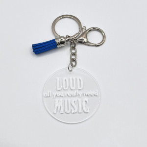 Breloc acrilic pictat manual Loud Music