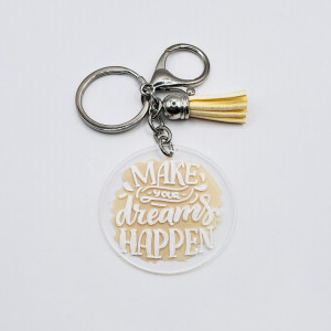 Breloc acrilic pictat manual Make Your Dreams Happen