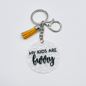 Breloc acrilic pictat manual My Kids Are Furry